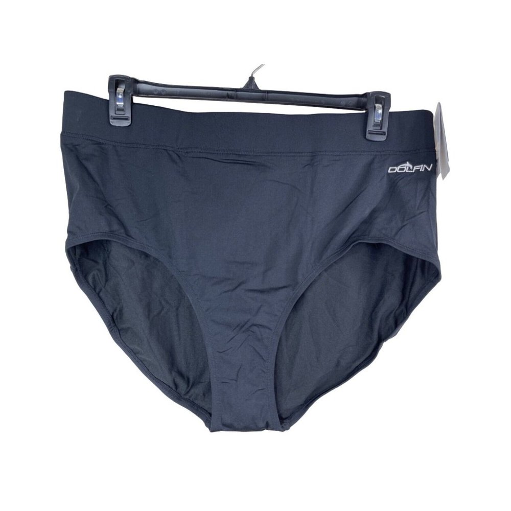 Dolfin Swim Bottoms Womens Plus Size XXL Black Aquashape Conservative Brief NWT - Picture 2 of 9